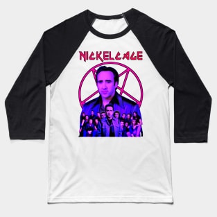 NICKELCAGE Band (Parody) Neon Baseball T-Shirt